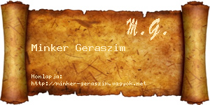 Minker Geraszim névjegykártya